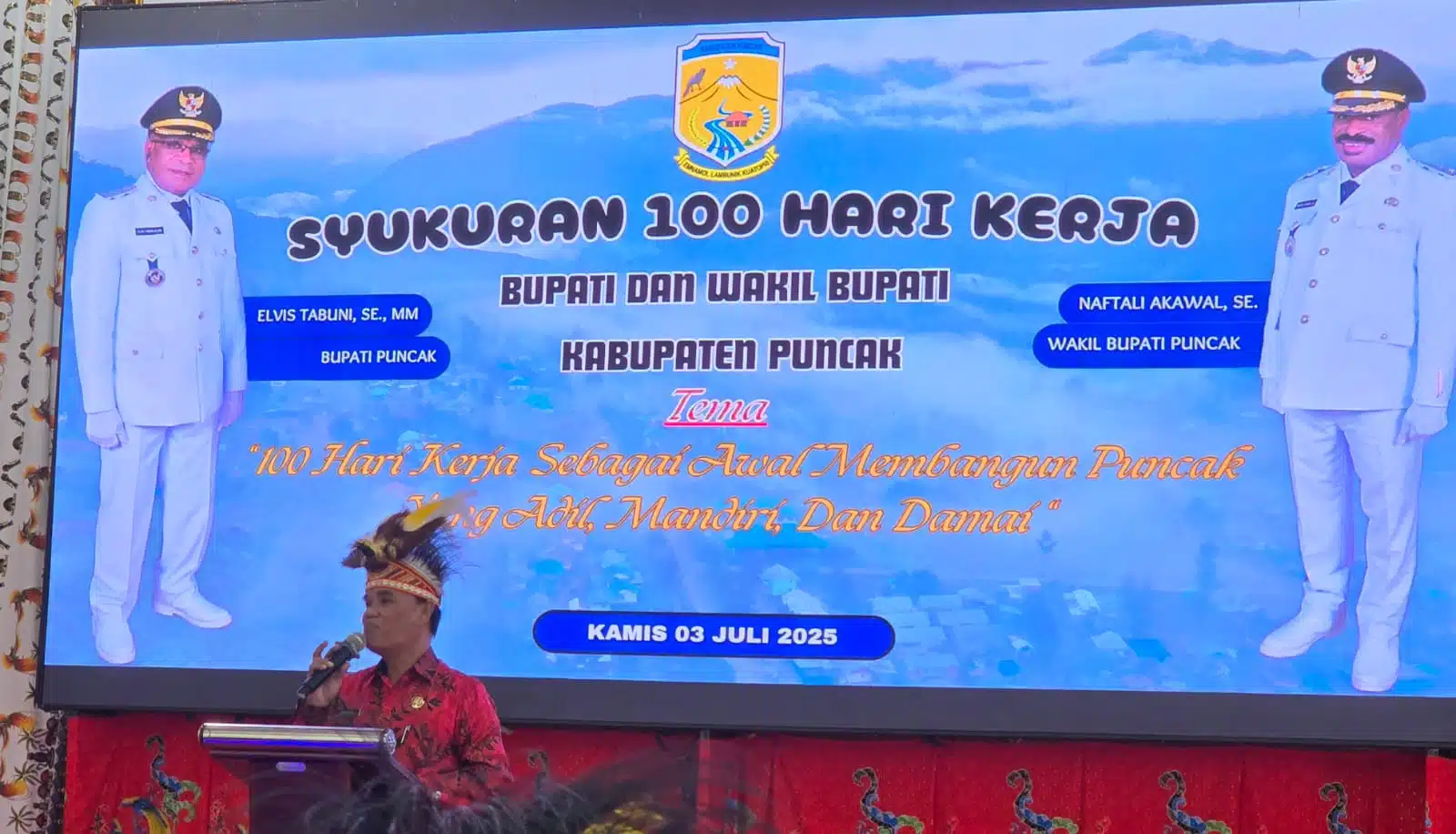 Gubernur Meki Nawipa Apresiasi 100 Hari Kerja Bupati dan Wakil Bupati Puncak